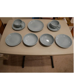 RUSSEL WRIGHT Iroquois Casual China Ice Blue 9 pcs